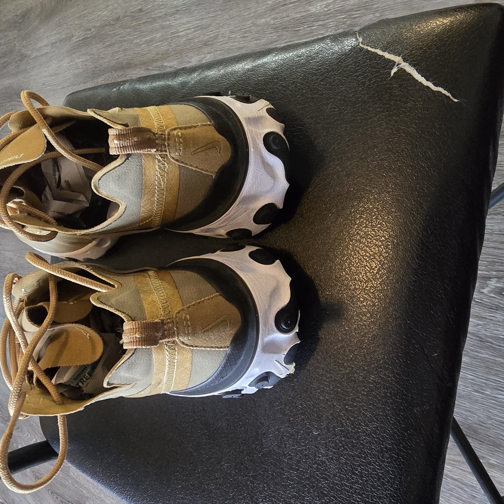 Nike React Element 55 Metallic Gold Men 8 Metallic Gold Run Shoes BQ6166-700 - Picture 9 of 11